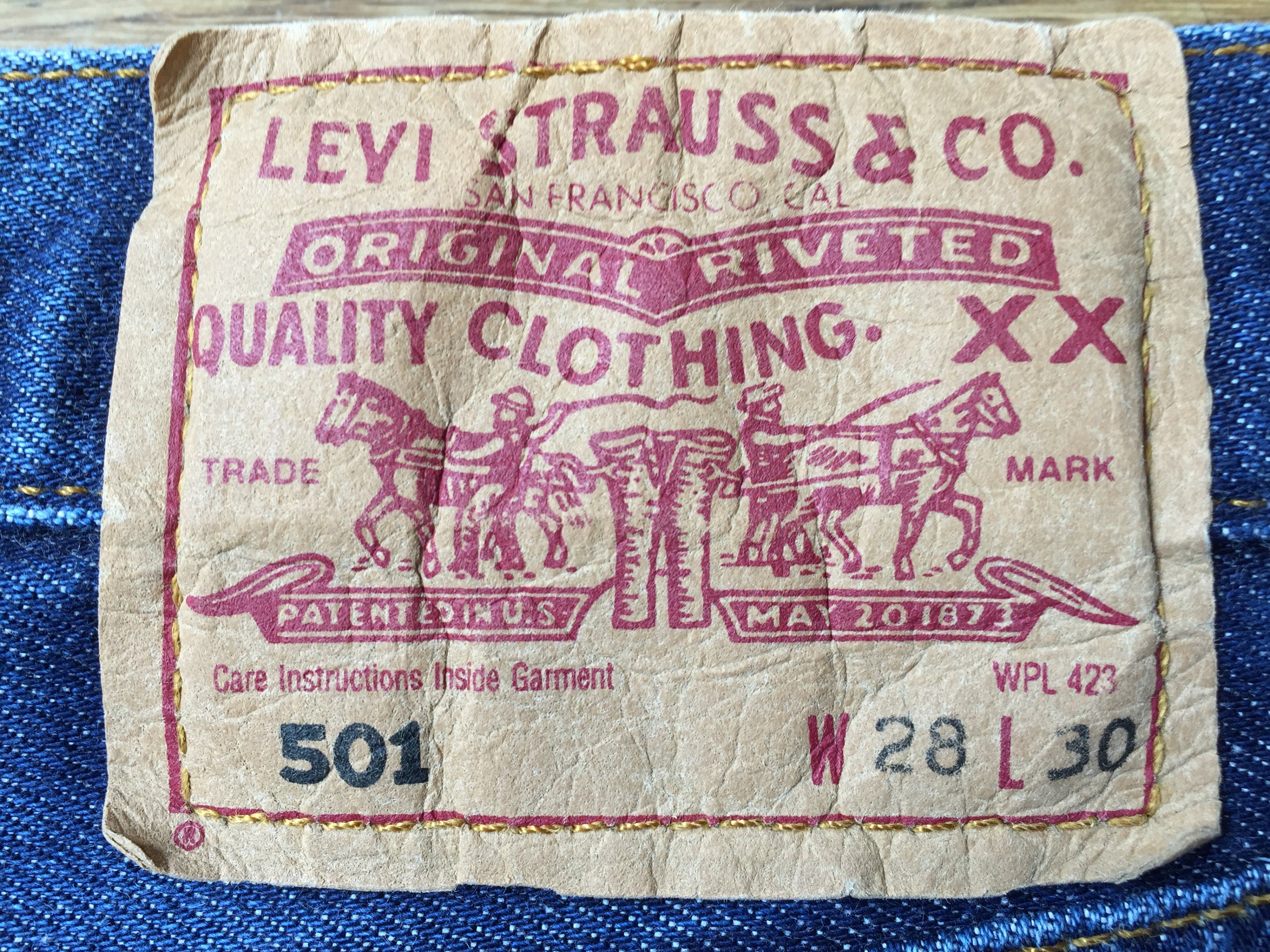 Levi's 501 Vintage 80's W28 L30 Actual 