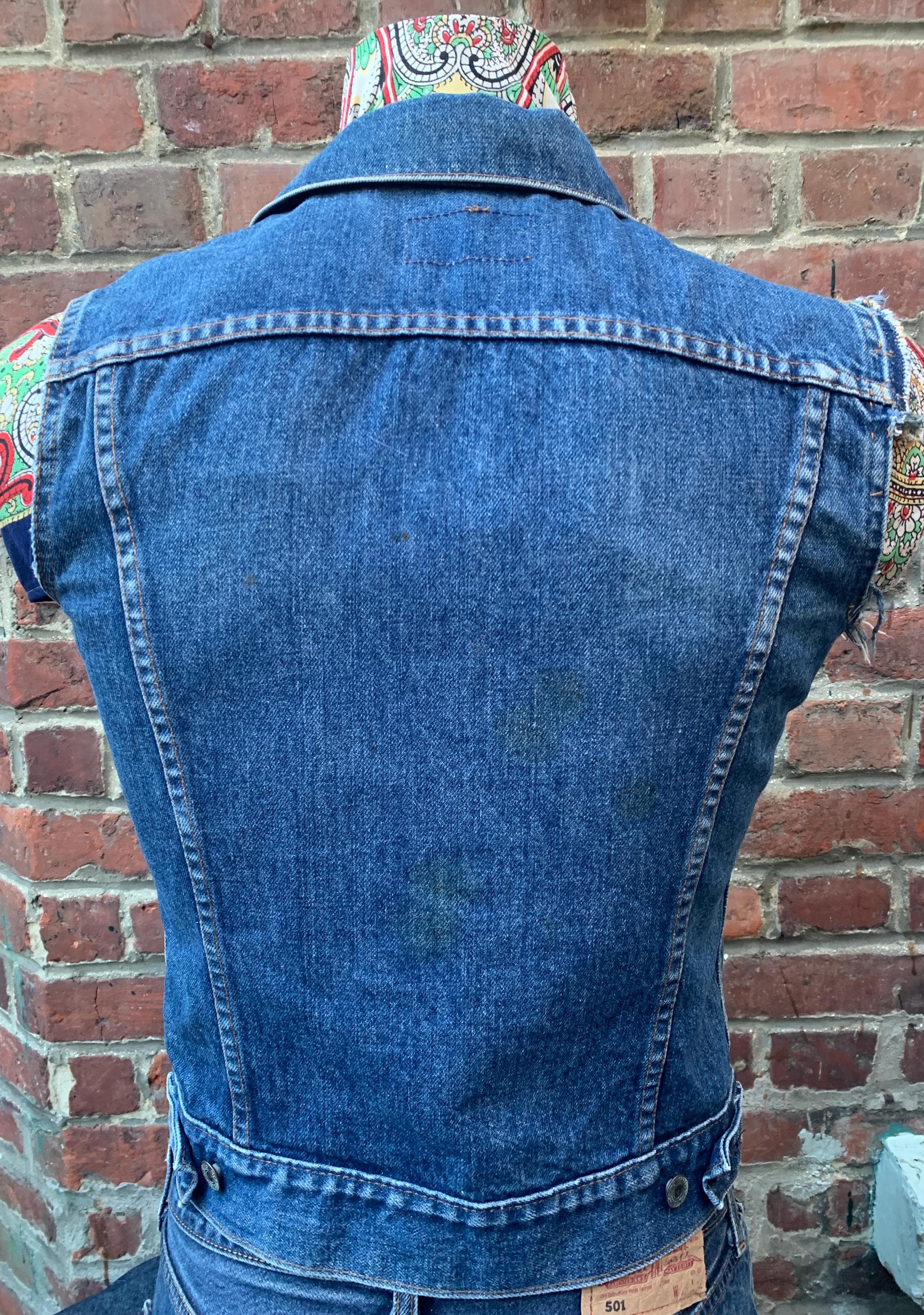 70s Levi's Vintage Biker Vest Jacket USA Made Actual Size Measured