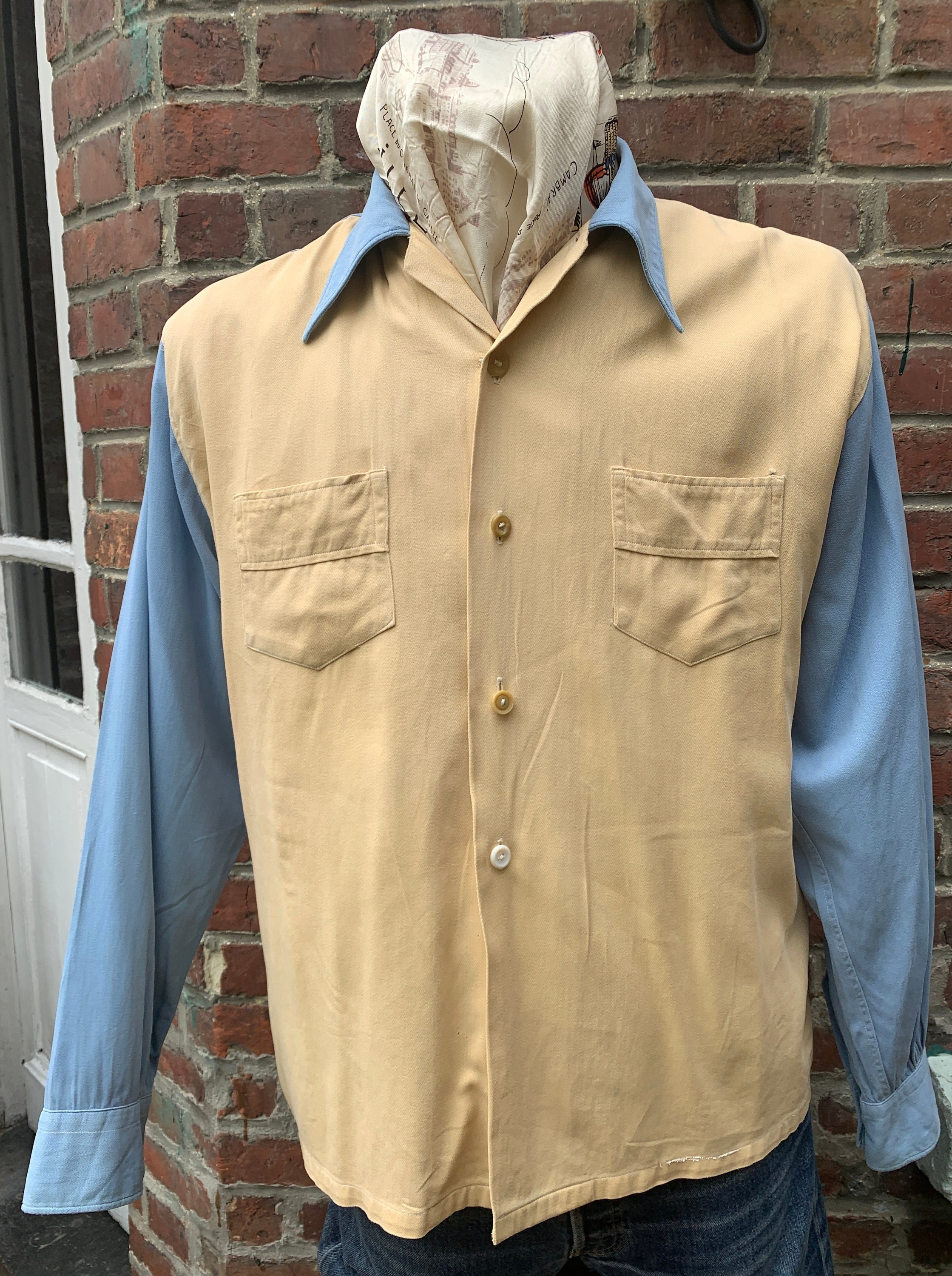 40s Gabardine Shirt - Etsy 40s Gabardine Shirt - Etsy