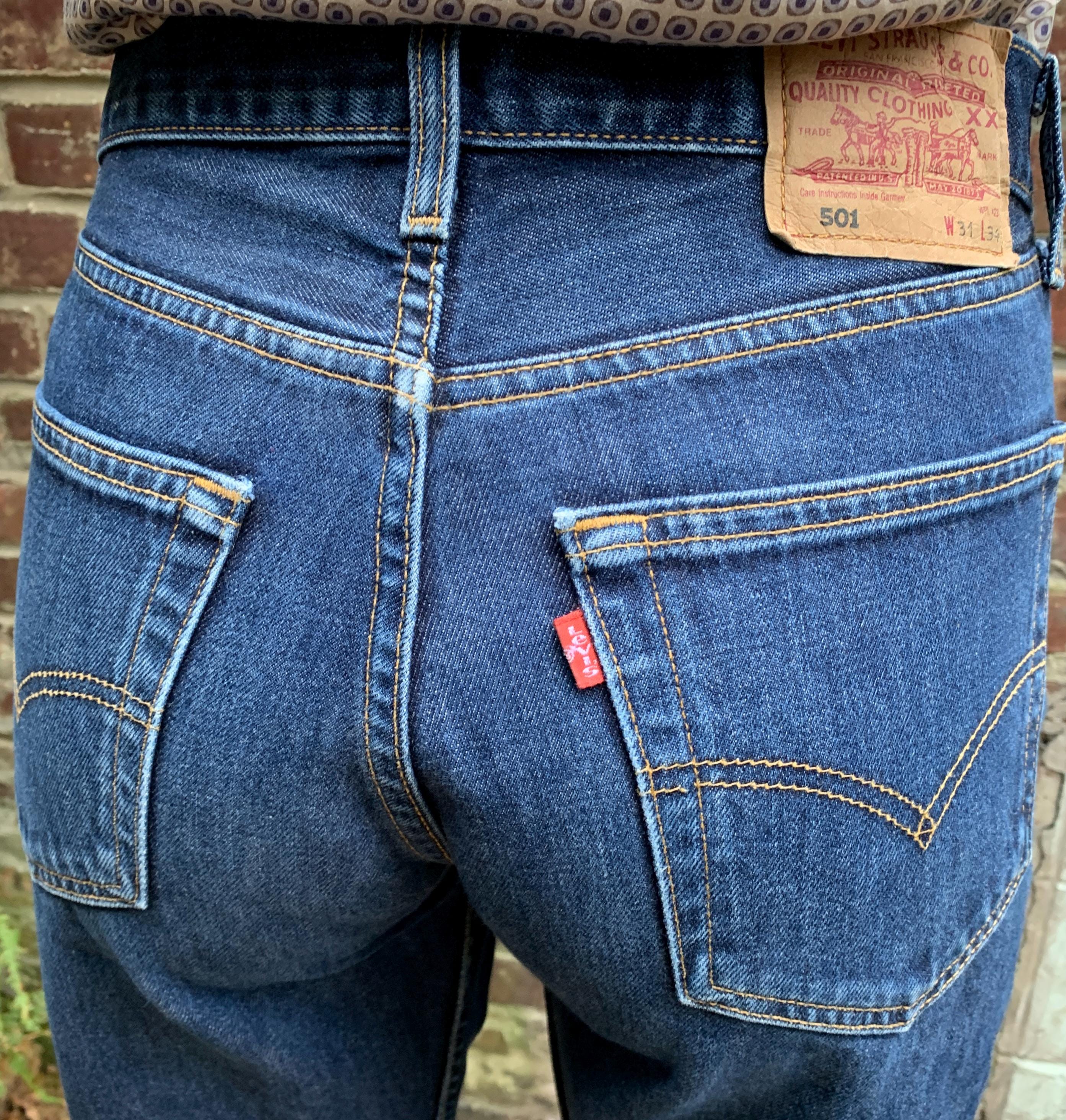 Levi's 501 90s Vintage W31 L34 Actual Size Measured/taille Réelle
