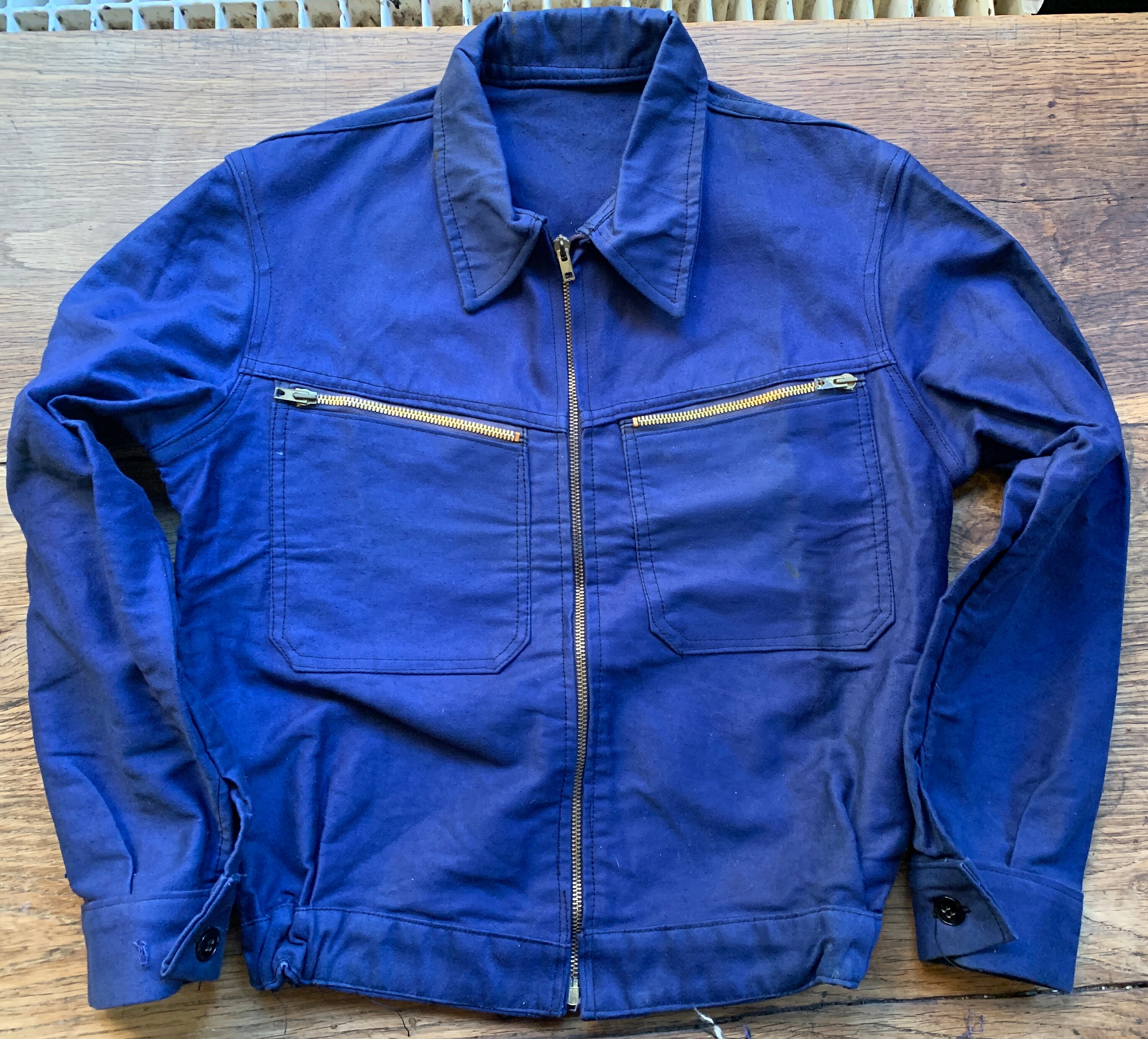 Deadstock 50s Cyclist Work Jacket French Moleskin Made in Deadstock 50s Cyclist Work Jacket French Moleskin Made in