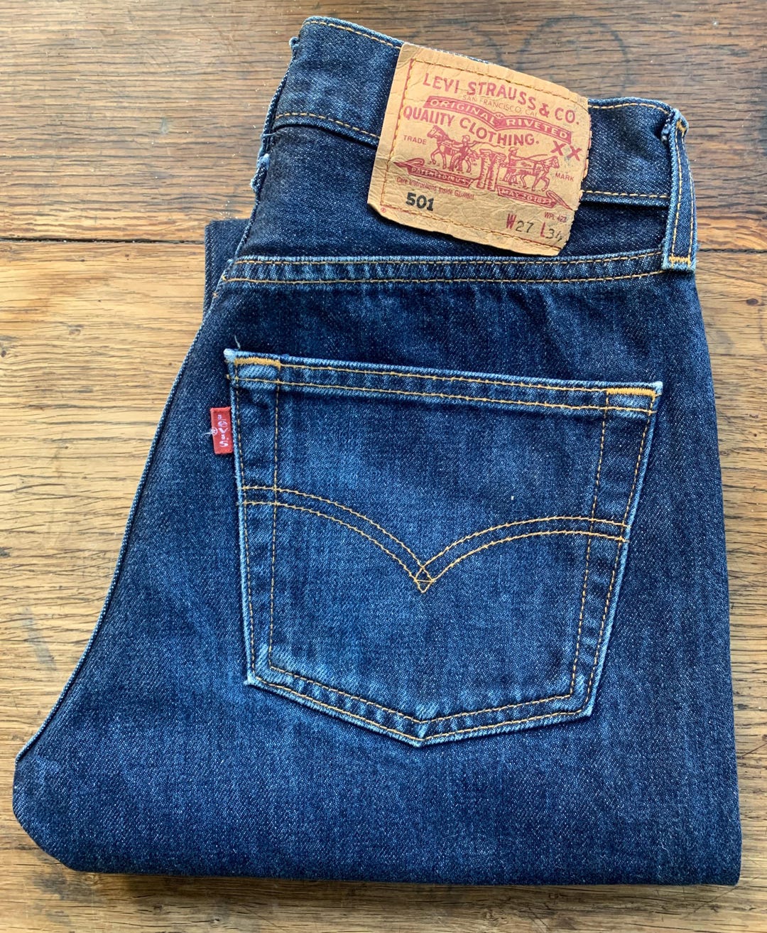 90s Levi's 501 Vintage W27 L34 Actual Size Measured/taille Réelle