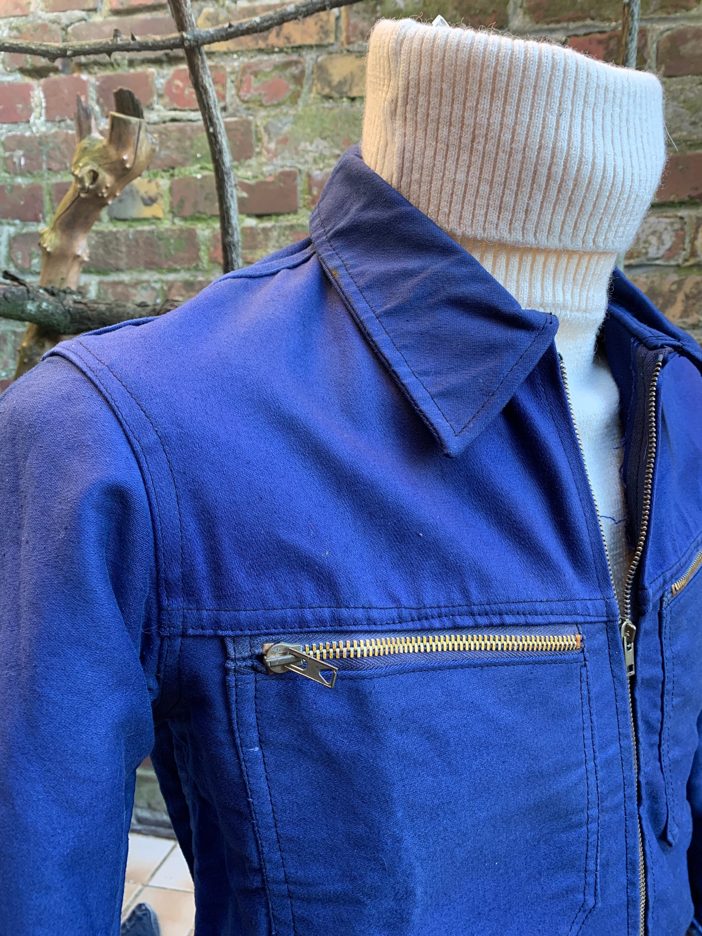 Deadstock 50s Cyclist Work Jacket French Moleskin Made in Deadstock 50s Cyclist Work Jacket French Moleskin Made in