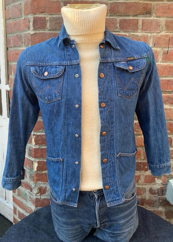 70s Wrangler Selvedge Vintage Jacket Made in USA Actual Size 