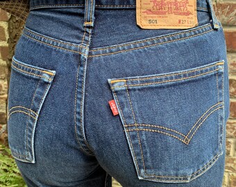 Levis 501 Vintage W26 L28 Jeans 501s Blue Stonewash Faded 80s Levis Denim Straight Leg Buttonfly France Etsy