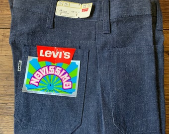 Levi's Vintage Deadstock Big E Bell Bottoms Novissimo 70s W30 L36 Actual Size Measured-Taille Réelle Mesurée W29-37 Fr L36.5-93cm NOS