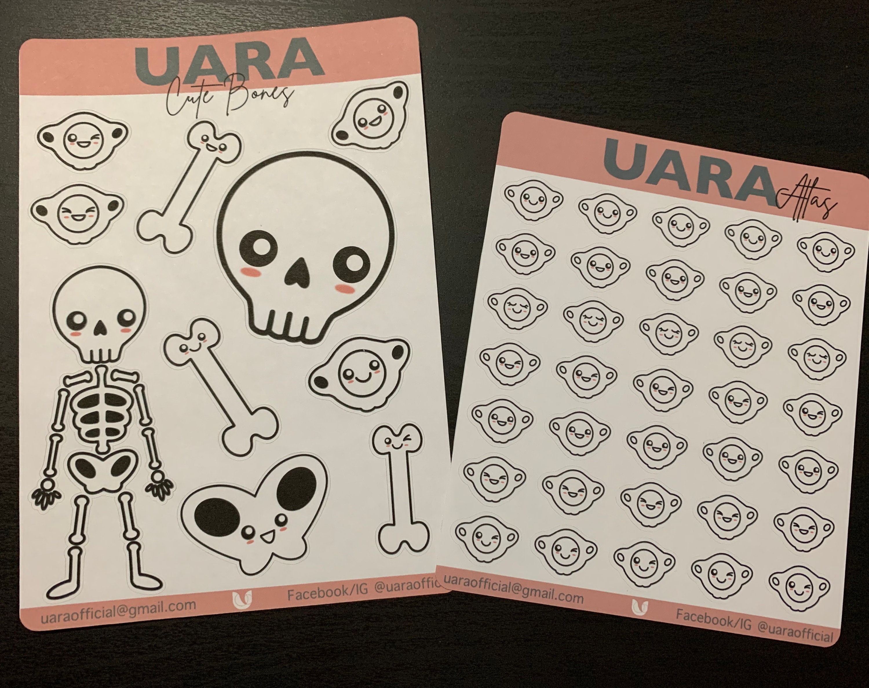 Cute Bones & Atlas Sticker Sheet | Cute Bones Sticker Sheet | Skeleton ...