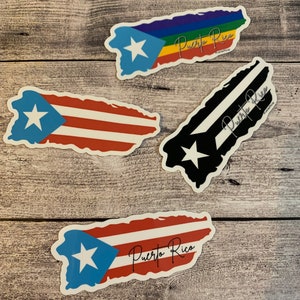 Puerto Rico Map with flag Sticker | Puerto Rico Stickers | vinyl waterproof stickers | Puerto Rico