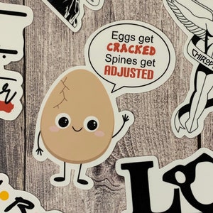 Only eggs get cracked Spines get adjusted | vinyl waterproof stickers | Chiropractic