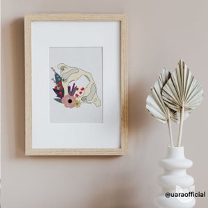 Atlas Sticker and Print | Anatomy & Flowers | vinyl waterproof stickers | Chiropractic | Medicine