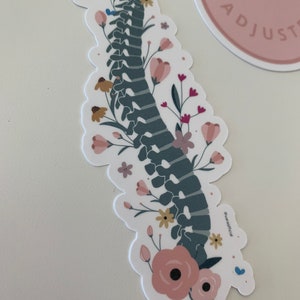 Flowers and bloom Spine Sticker | Anatomy Stickers | vinyl waterproof stickers | Chiropractic | Medicine