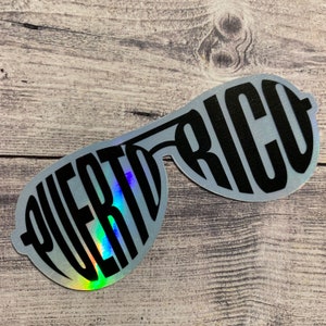 Puerto Rico Sunglasses Sticker | Puerto Rico Stickers | vinyl waterproof stickers | Puerto Rico