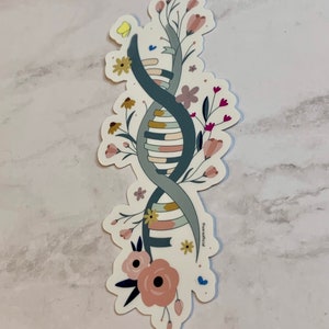 DNA and flowers | STEM Stickers | vinyl waterproof stickers | Biology