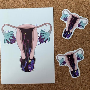 Uterus in Bloom | Uterus Sticker and Print | Women uterus |OBGYN gift | Doula gift | Midwife gift