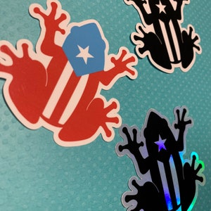 Puerto Rico Flag Coqui Sticker | Puerto Rico Stickers | vinyl waterproof stickers | Puerto Rico