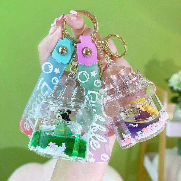 Acrylic Castle Keychain | Cute Cartoon Princess | Kawaii Bag Accessories