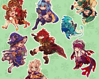 Genshin inspired Monstadt characters sticker