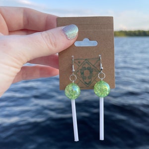 Boucles d&#39;oreilles Lollipop nacrées - Vert