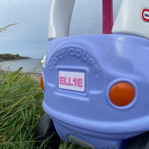 Little Tikes REAR Numberplate Custom - 3D printed | Kid | Toy Car | Name | Cozy Coupe | UK | Personalised