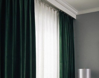 Stunning European luxury velvet green cloth blackout curtain valance drape B769* Stunning European luxury velvet green cloth blackout curtain valance drape B769*