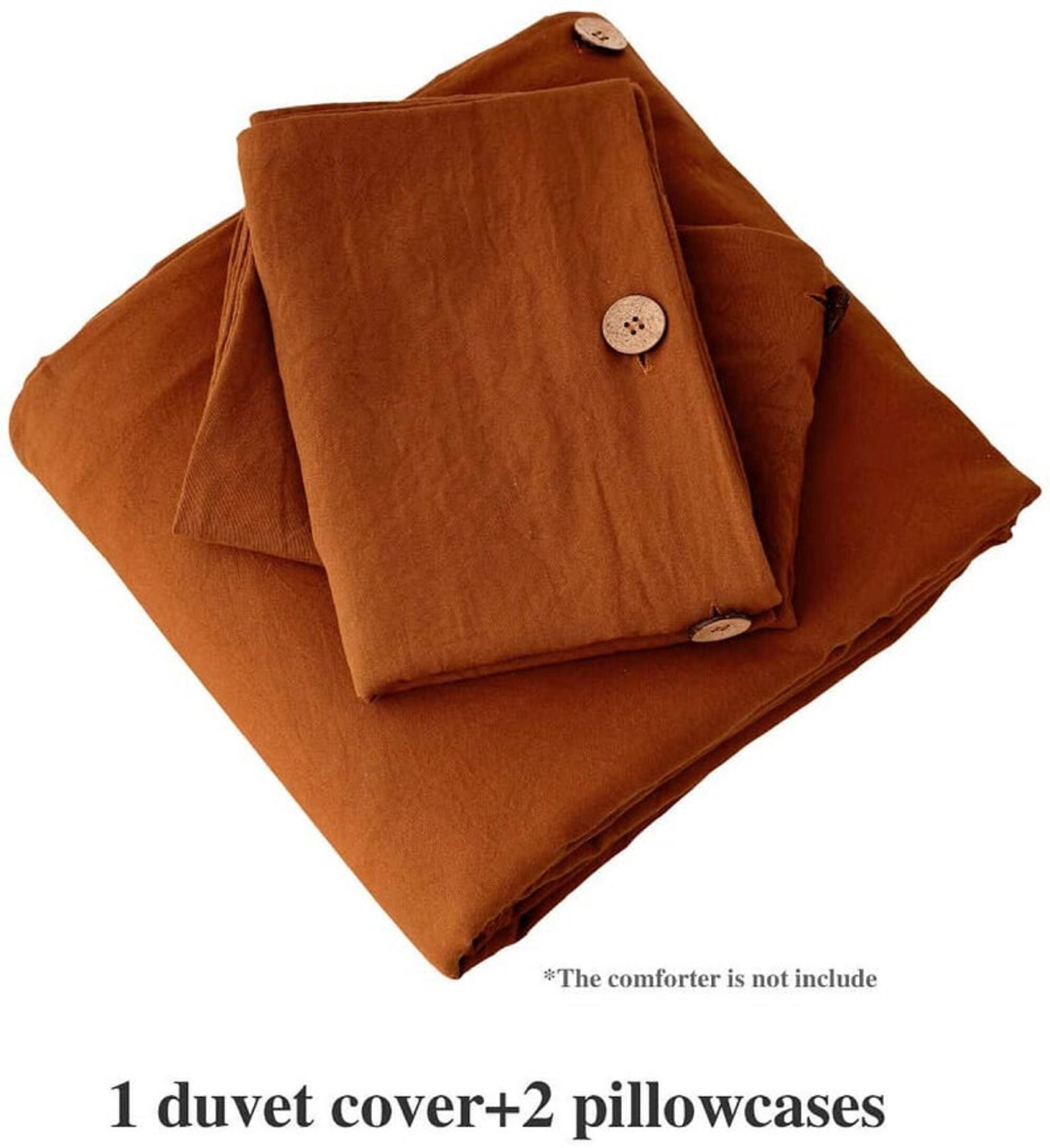 Burnt Orange Linen Duvet Cover Softened Stonewashed Linen Etsy