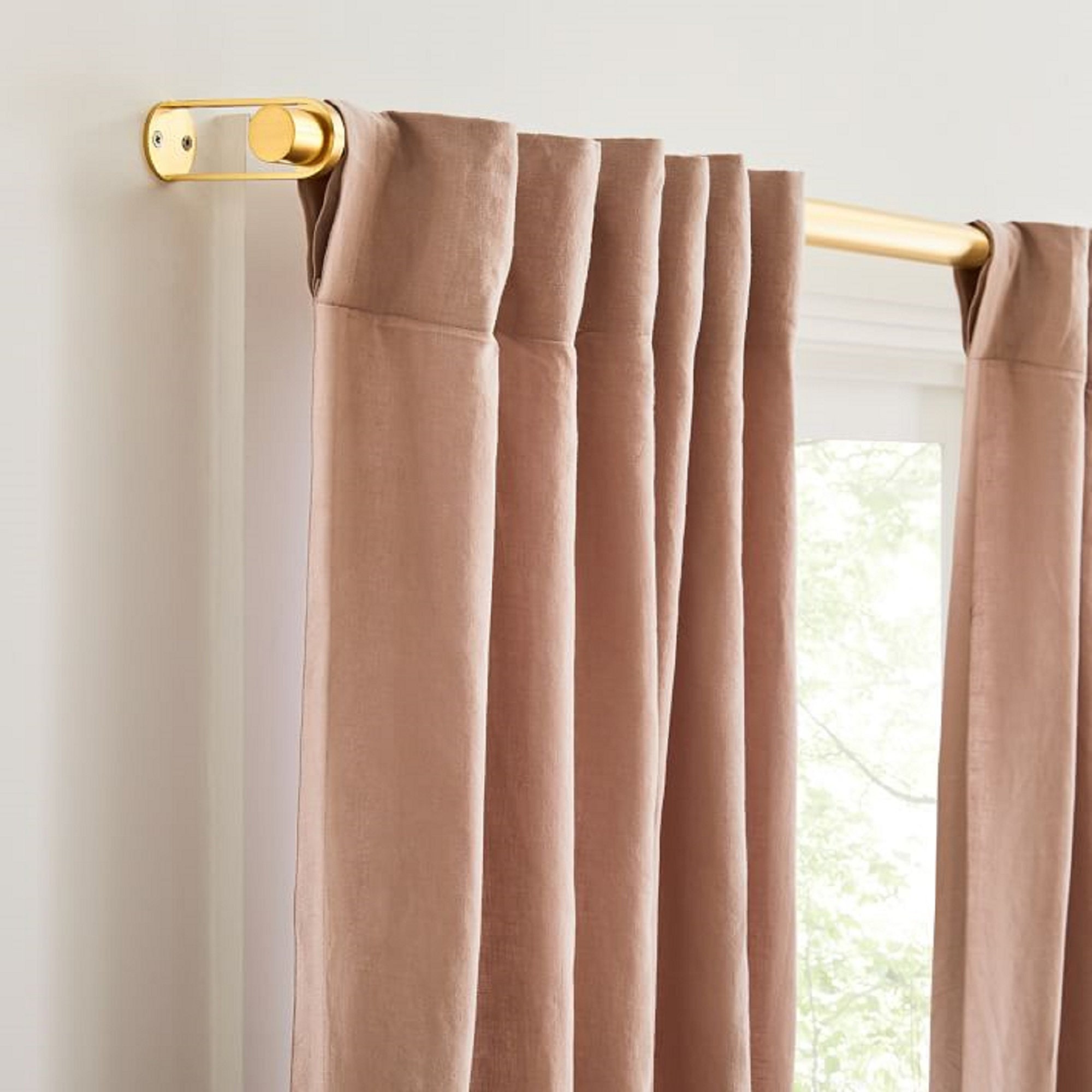 Dusty Blush Long Linen Curtain Cotton Window stonewashed Etsy