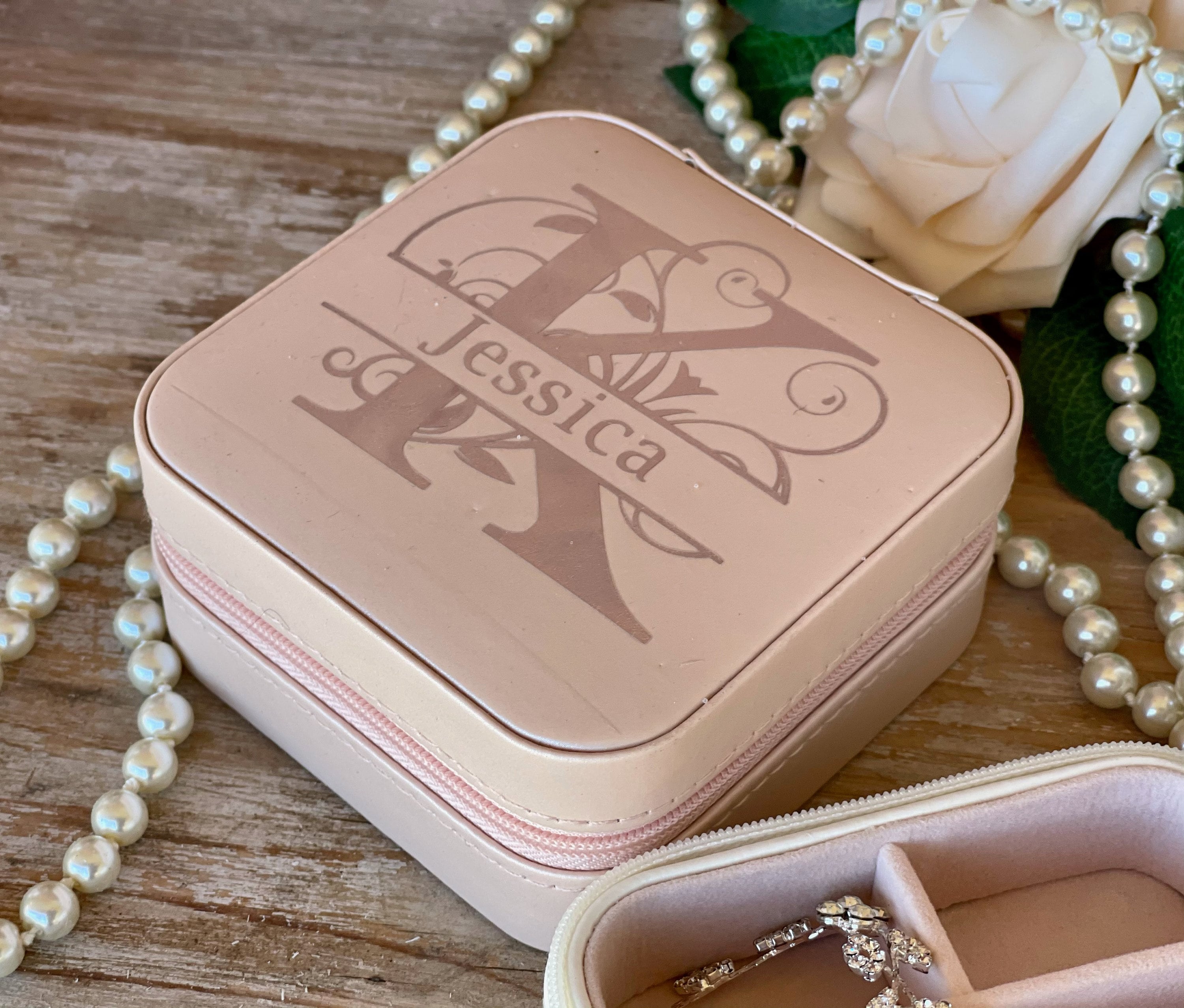 initial travel jewellery box