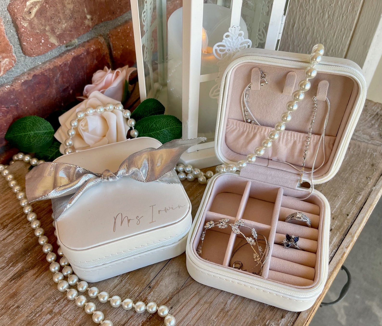 Personalized Travel Jewelry Box Bridesmaid Gift Travel Etsy UK