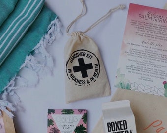 CLEARANCE!!!  10 Hangover Kit Drawstring Bags, Survival Kit Bags, Hangover Kit Favor Bags, Wedding Favor Drawstring Bags,