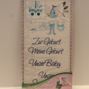 Multi-Transferbilder Geburt Hellblau 20 x 10 cm, Glorex