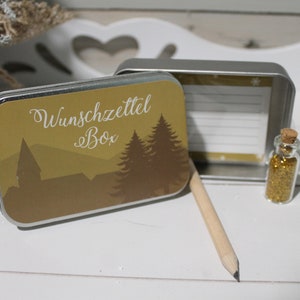 Wuschzettelbox, Wunscherfüller, Geschenkbox, Geschenkdose, Metalldose, Weihnachten