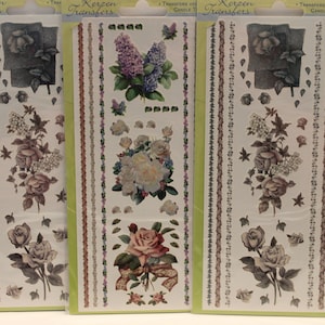 Reddy Creative Kerzentransfers,Wassertransfer 3 tlg.Set, Blumenmotive