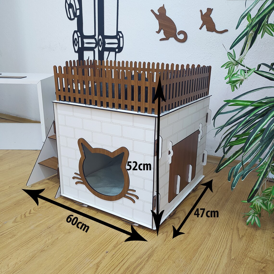 Cat Animal House Cat House Cat Bad Modern Cat House Etsy