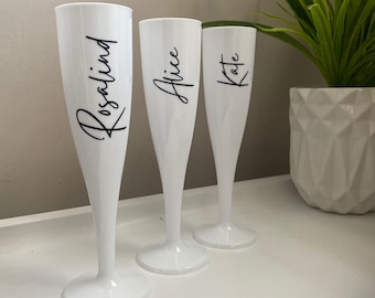 Personalised White Plastic Flute (FLUTES INCLUDED)
