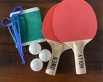 PERSONALISED table tennis, ping pong set, fun present, secret Santa, stocking filler, Christmas present, birthday, sports, drinking game