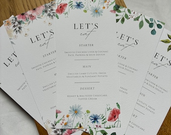 Wedding Menus | Food Menu | Matching Menu | Floral | Lemons |  Gypsophila | Eucalyptus | Flowers | Wedding Table | Decor | Bespoke Menu