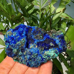 Natural Azurite Malachite | Azurite Malachite Geode Crystal Mineral Specimen | Azurite Malachite Raw