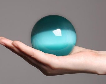 ASIAN QUARTZ Color CAT EYE CRYSTAL BALL SPHERE60-80MM STAND