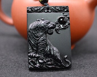 Obsidian Necklace Men - Etsy
