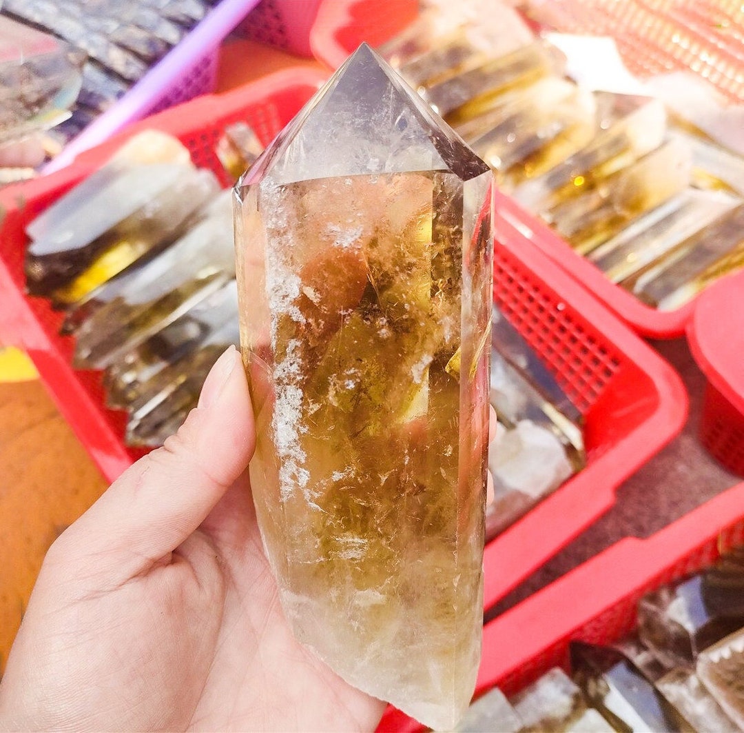Large Citrine Crystal Tower Natural Citrine Quartz Crystal Etsy
