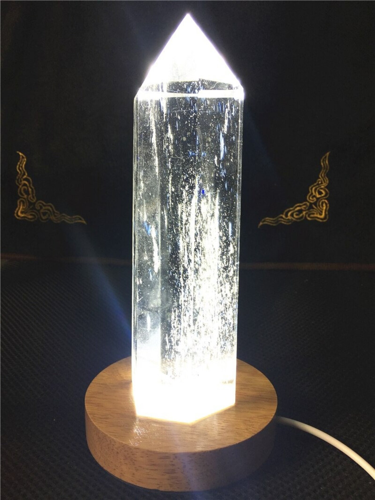 Huge Clear Quartz Crystal Lamp Crystal Tower Lamp Obelisk Etsy