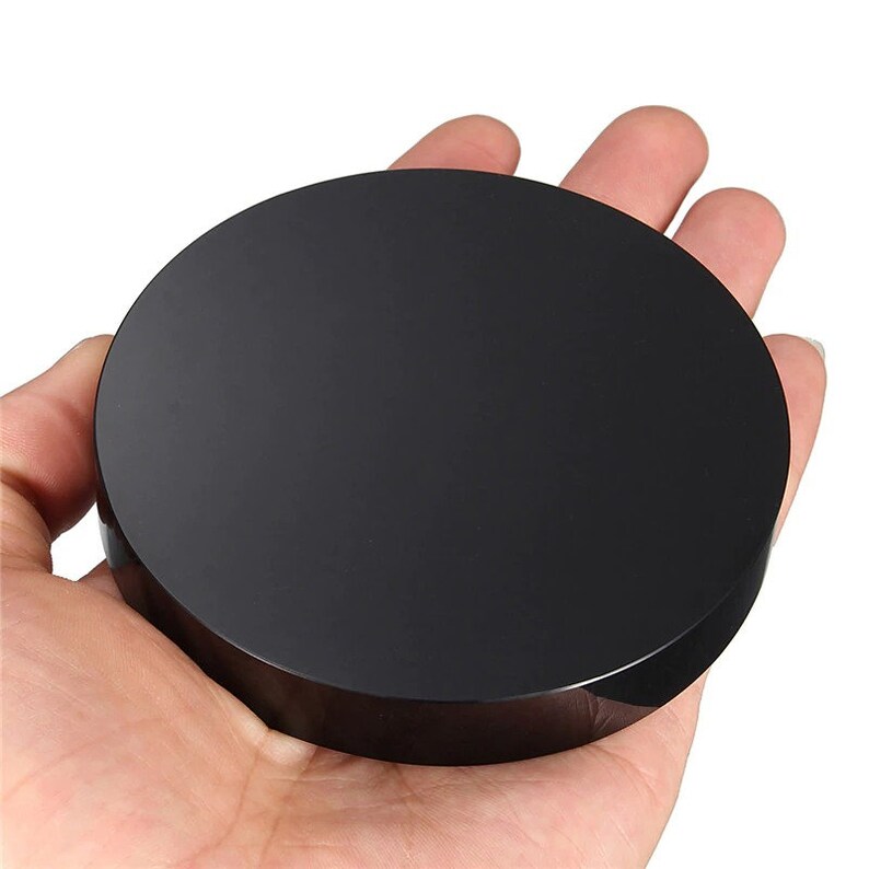 Natural Black Obsidian Stone Scrying Mirror, Crystal Scrying Mirror