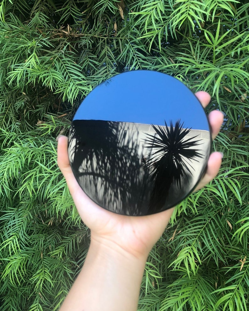 Large Black Obsidian Mirror Mexican Natural Obsidian Mirror - Etsy