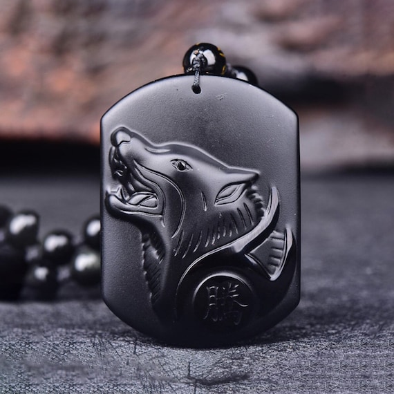 Obsidian necklace shop etsy