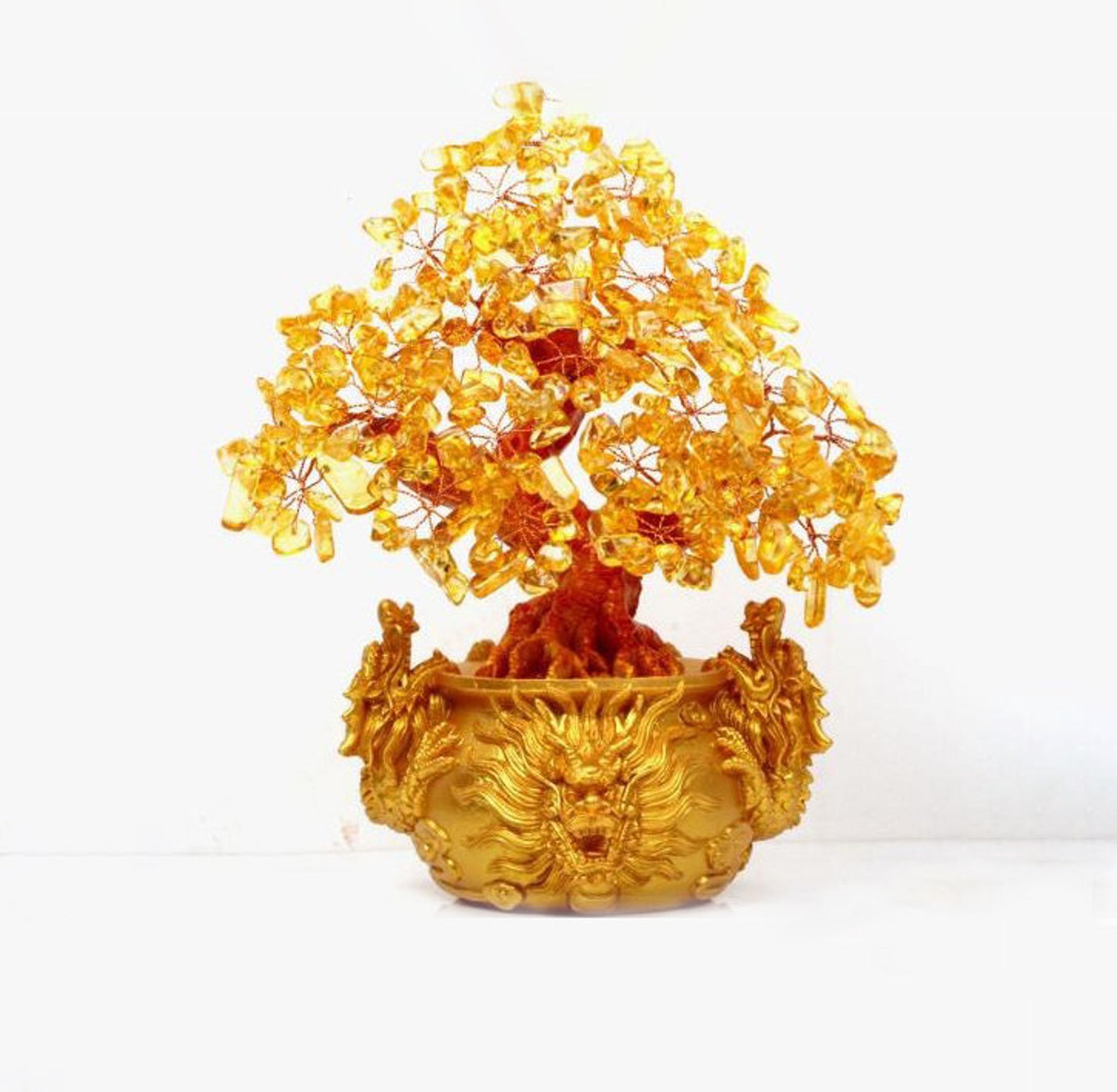 Citrine Crystal Money Tree Crystal Gem Money Tree Citrine Etsy
