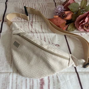 Bauchtasche Hüfttasche Cord Crossbody Beige Bild 1