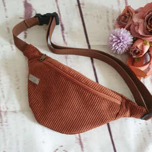 Bum bag hip bag cord crossbody copper brown