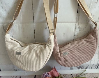 Corduroy bag Crossbody bag Halfmoon bag Banana bag Bum bag Beige