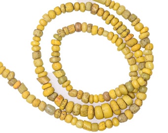 Antique Translucent Golden Green tradewind Indo Pacific Glass bead Necklace Antique Translucent Golden Green tradewind Indo Pacific Glass bead Necklace