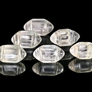 Bohemian Barrel Shape Holari Amulet beads, Old molded Bohemian Crystal Glass Pendant Beads VB_0728AB
